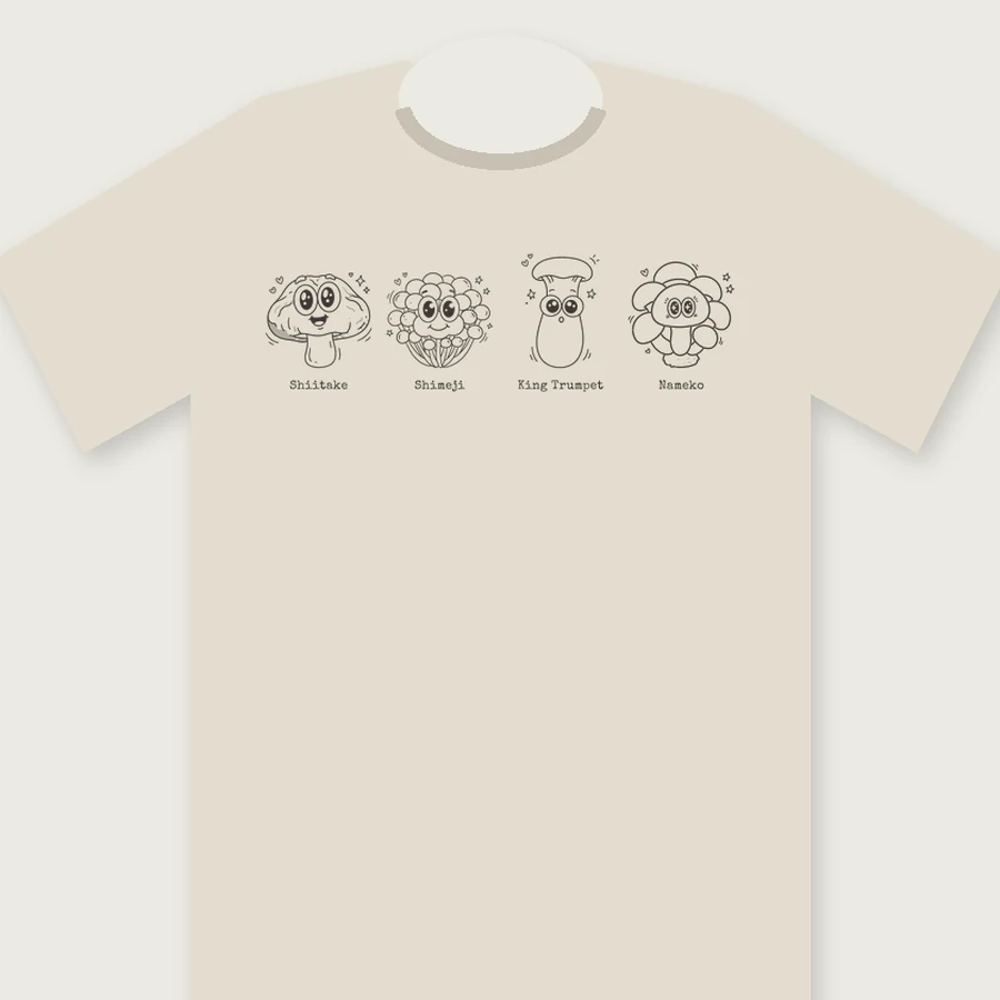 きのこクラブTシャツ(オートミール)|食図鑑の商品画像